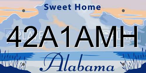 42A1AMH Alabama License Plate