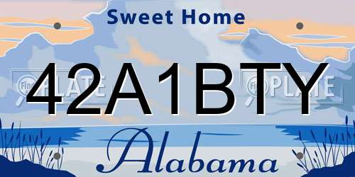 42A1BTY Alabama License Plate