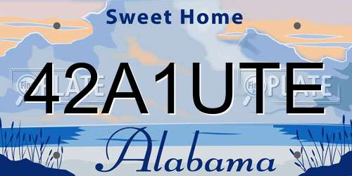 42A1UTE Alabama License Plate