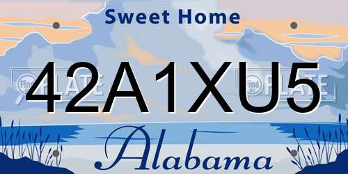 42A1XU5 Alabama License Plate