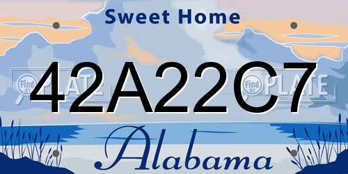 42A22C7 Alabama License Plate