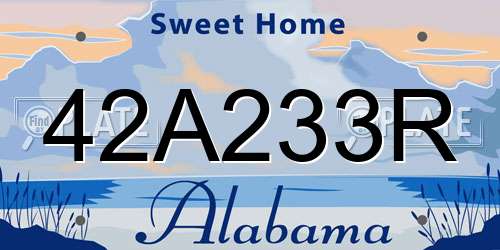 42A233R Alabama License Plate