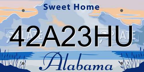 42A23HU Alabama License Plate