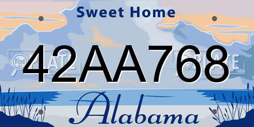 42AA768 Alabama License Plate
