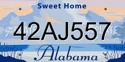 42AJ557 Alabama License Plate