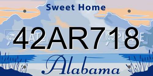 42AR718 Alabama License Plate