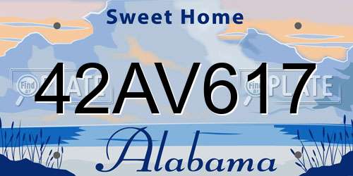 42AV617 Alabama License Plate