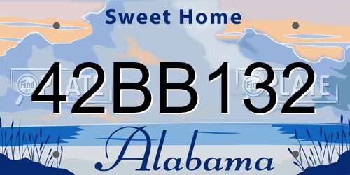 42BB132 Alabama License Plate