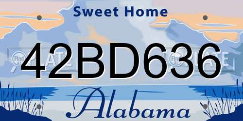 42BD636 Alabama License Plate