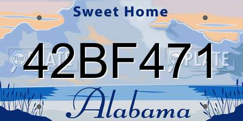 42BF471 Alabama License Plate