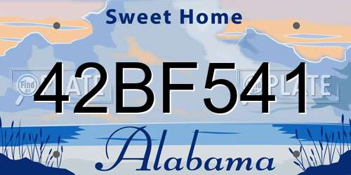 42BF541 Alabama License Plate