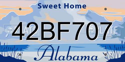42BF707 Alabama License Plate