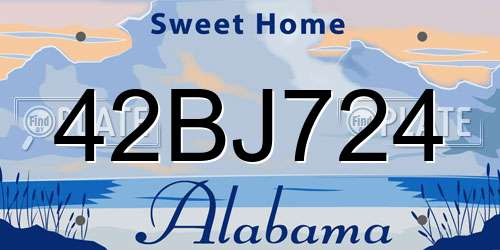 42BJ724 Alabama License Plate