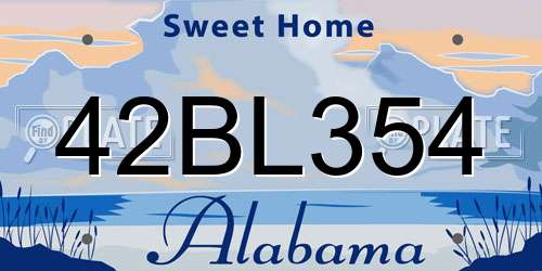 42BL354 Alabama License Plate