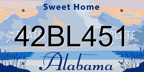 42BL451 Alabama License Plate
