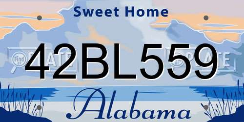 42BL559 Alabama License Plate