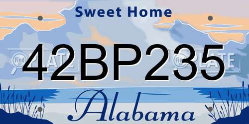 42BP235 Alabama License Plate