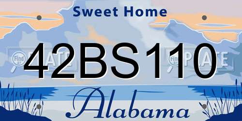 42BS110 Alabama License Plate
