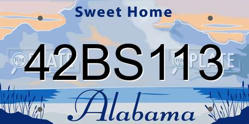 42BS113 Alabama License Plate