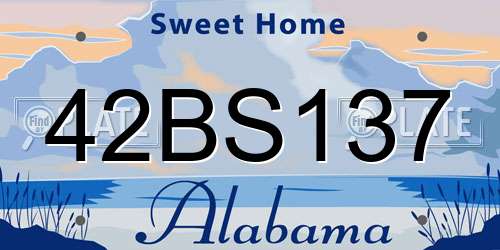 42BS137 Alabama License Plate