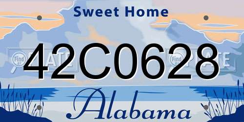 42C0628 Alabama License Plate