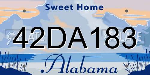 42DA183 Alabama License Plate