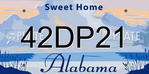 42DP21 Alabama License Plate
