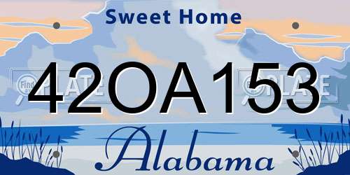 42OA153 Alabama License Plate