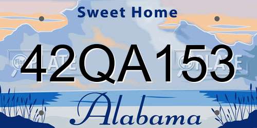 42QA153 Alabama License Plate