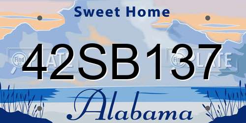 42SB137 Alabama License Plate