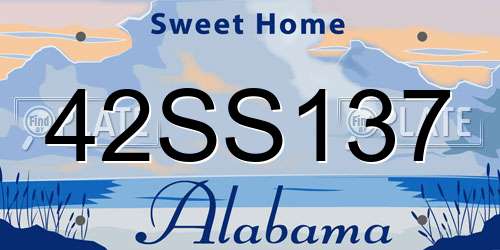 42SS137 Alabama License Plate