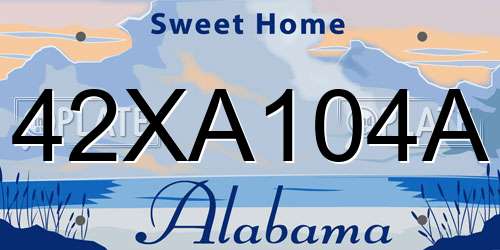 42XA104A Alabama License Plate