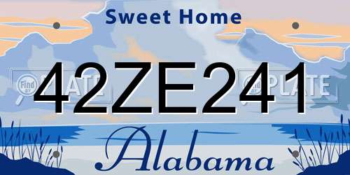 42ZE241 Alabama License Plate