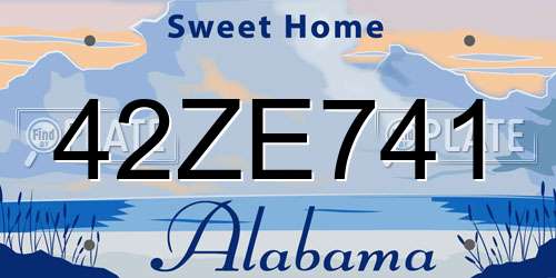 42ZE741 Alabama License Plate