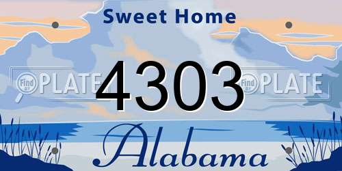 4303 Alabama License Plate