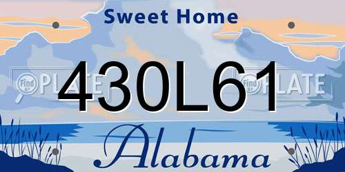 430L61 Alabama License Plate