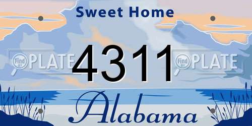 4311 Alabama License Plate