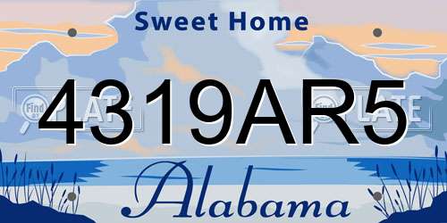 4319AR5 Alabama License Plate