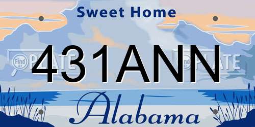 431ANN Alabama License Plate