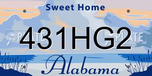 431HG2 Alabama License Plate