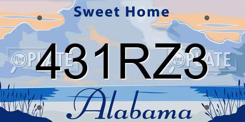 431RZ3 Alabama License Plate