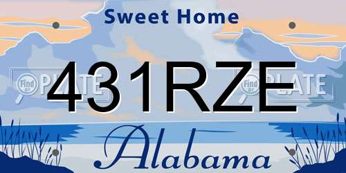 431RZE Alabama License Plate
