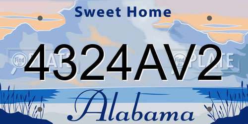 4324AV2 Alabama License Plate