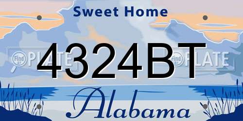 4324BT Alabama License Plate