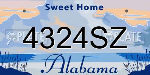 4324SZ Alabama License Plate