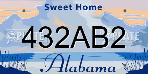 432AB2 Alabama License Plate