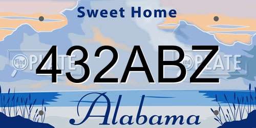 432ABZ Alabama License Plate