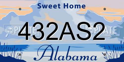 432AS2 Alabama License Plate