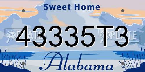 43335T3 Alabama License Plate