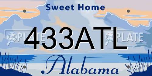 433ATL Alabama License Plate